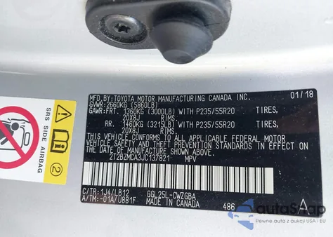 2018 Lexus Rx 350 z USA, uszkodzony, nr VIN 2T2BZMCA3JC137821